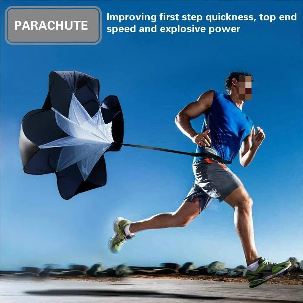 Agility Ladder, 20 Ft Speed Training Equipment Includes 12 Rungs, 1 Running Parachute, 5 Disc Cones, 4 Steel Stakes, 1 Carry Bag, Speed Agility Training Set for Football Basketball Hockey