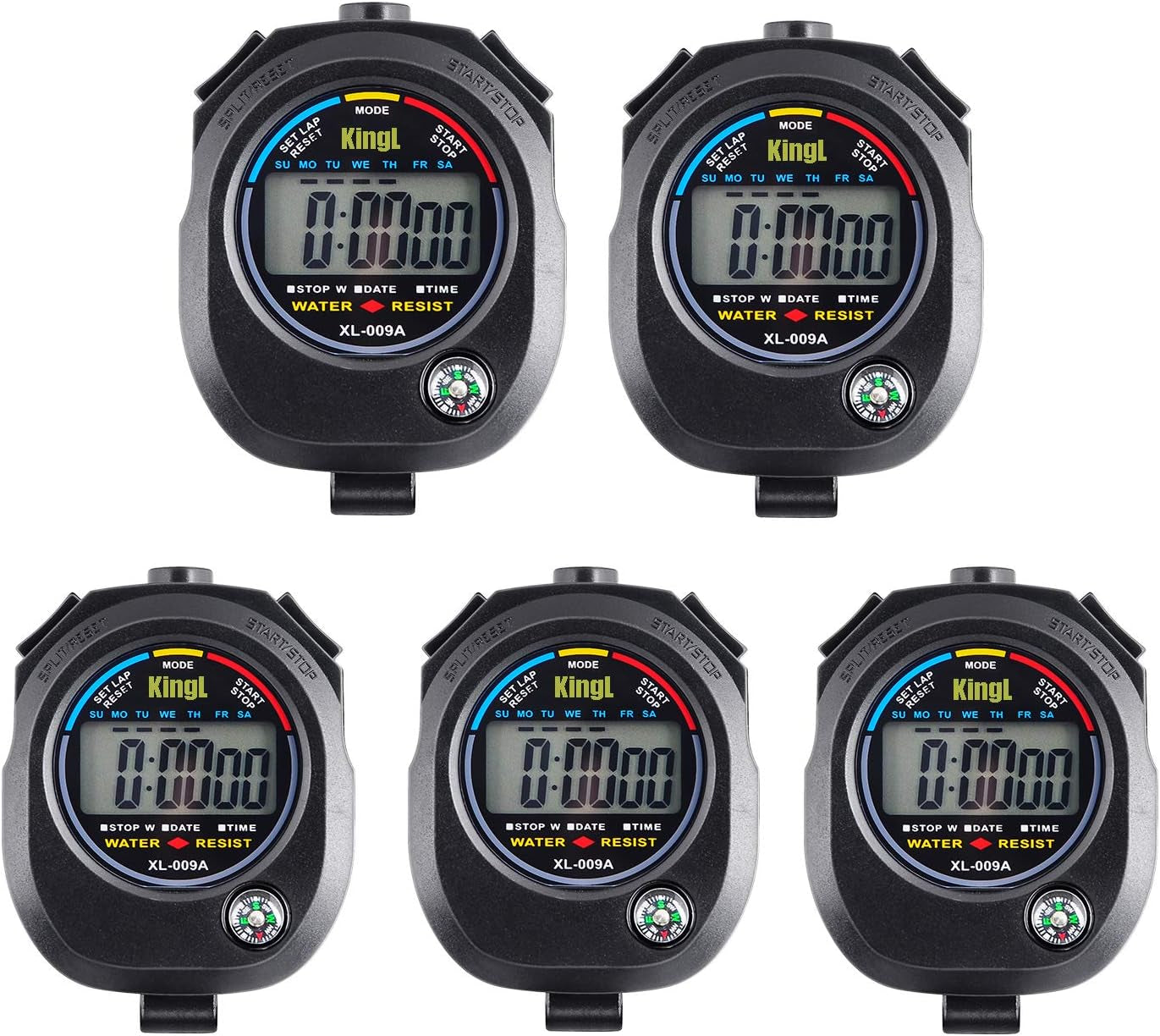 Digital Stopwatch Timer - Interval Timer with Large Display (Stopwatch*5)
