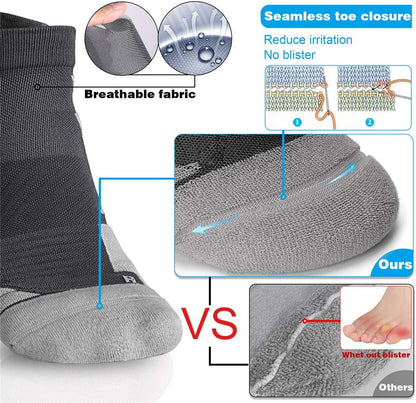 No Show Running Athletic Anti-Blister Wicking Coolmax Socks, Seamless Anti-Odor