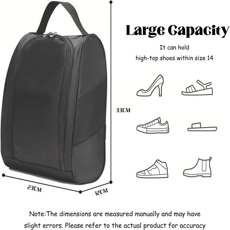 Waterproof Outdoor Golf Shoe Bag with Zipper and Breathable Mesh Portable Shoe Bag to Store Sports Accessories Football Shoe Bag