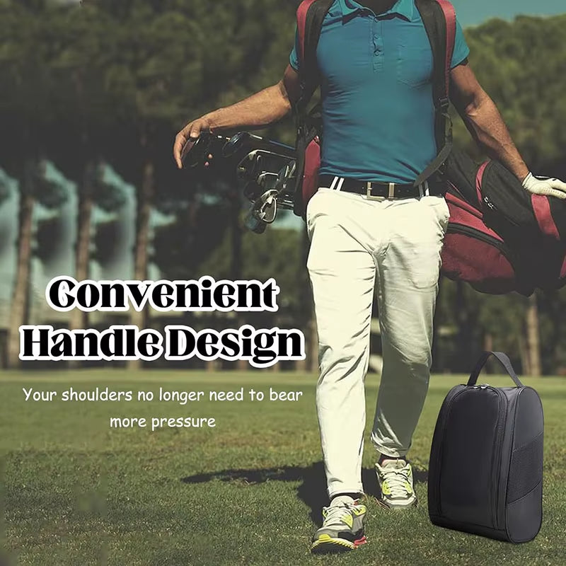 Waterproof Outdoor Golf Shoe Bag with Zipper and Breathable Mesh Portable Shoe Bag to Store Sports Accessories Football Shoe Bag