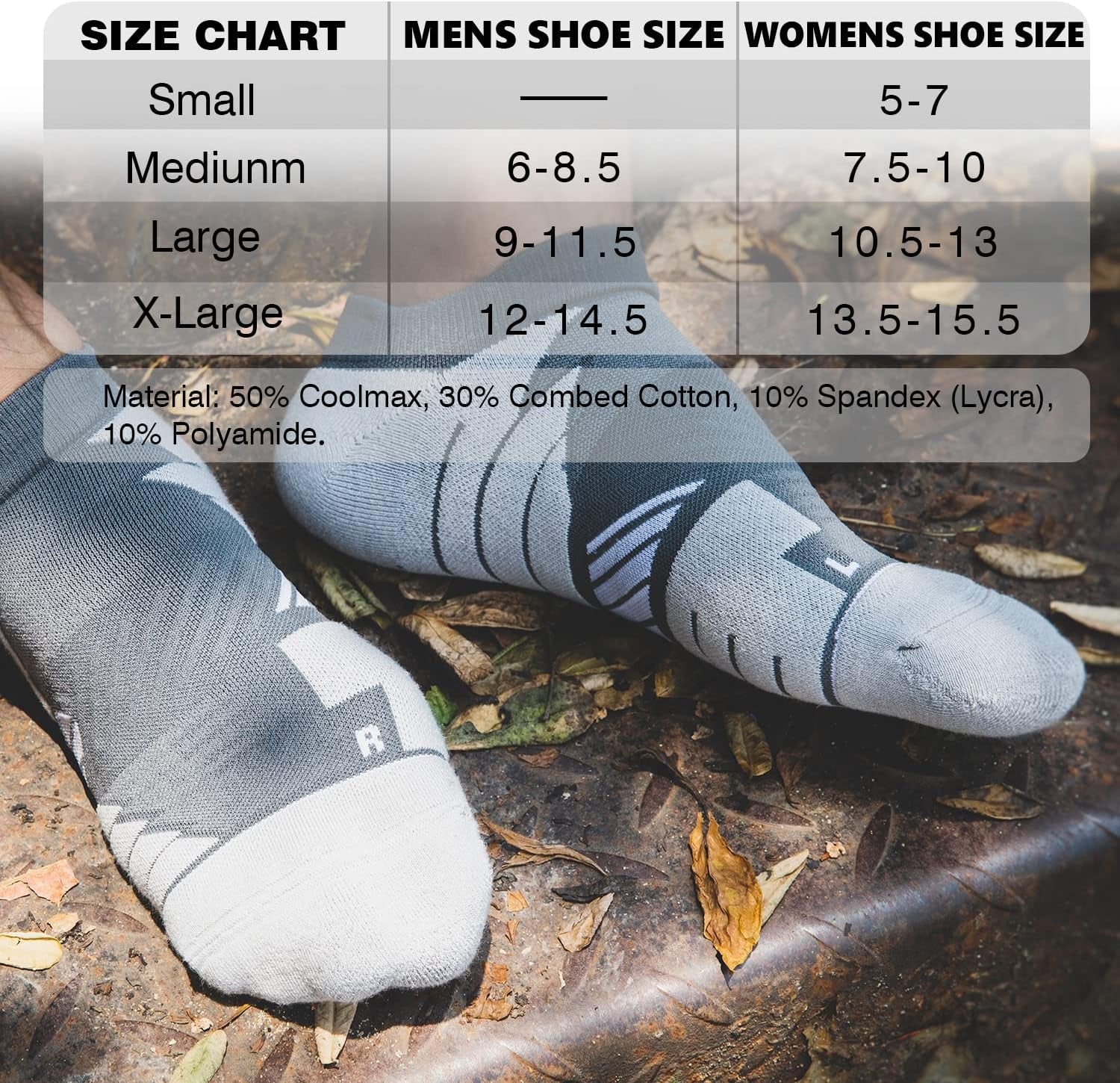 No Show Running Athletic Anti-Blister Wicking Coolmax Socks, Seamless Anti-Odor