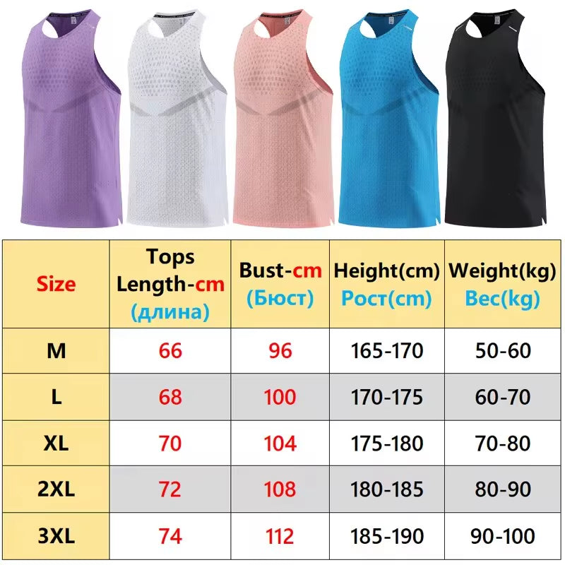 Men Gym Vest Breathable Mesh Track and Field Summer Cool Beach Travel Undershirt Basketball Training Fashion Running Tanks Top