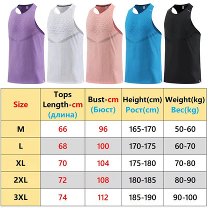Men Gym Vest Breathable Mesh Track and Field Summer Cool Beach Travel Undershirt Basketball Training Fashion Running Tanks Top
